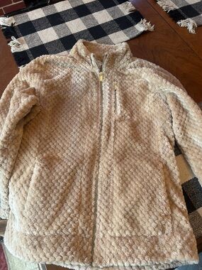 Calvin Klein Tan with Gold Accents Plush Zip-Front Jacket